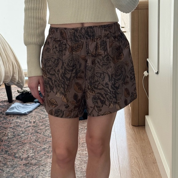 Ganni Floral Brown Boxer Shorts